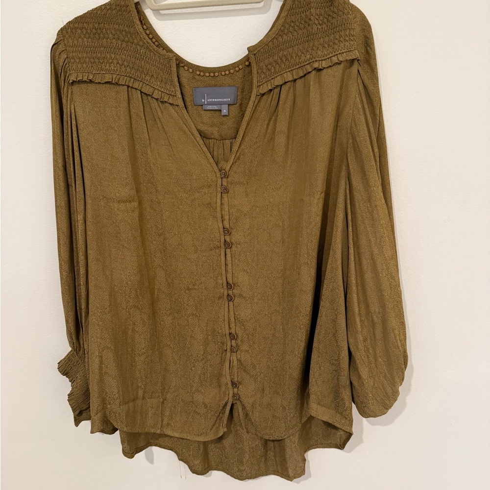 Brown Button-Up Women's Top